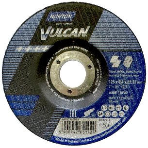 Зачисний круг NOR VULCAN 125x6.4 А30S | Для Металу - Dnipro-Abraziv