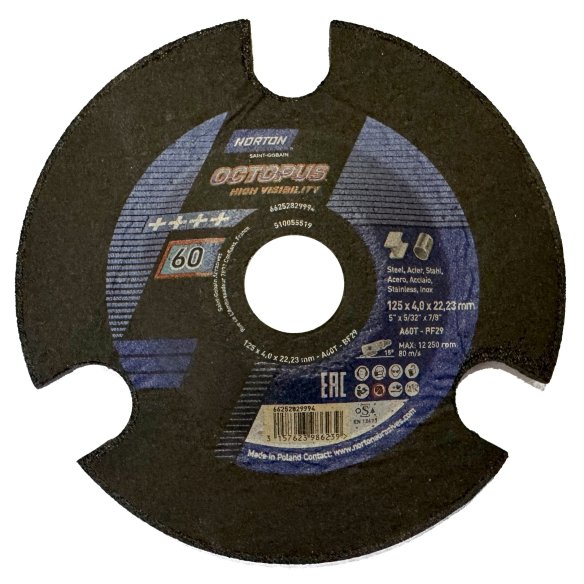 NOR-OCTOPUS T29 125x4.0 A60T Grinding Disc | Metal Finishing - Dnipro-Abraziv