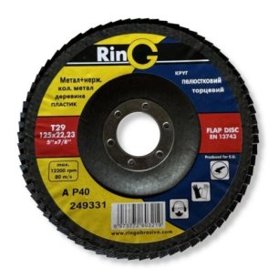 Круг пелюстковий RinG 125х22.2 P40 | Тип 29 | Грубе шліфування металу