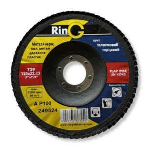 Круг пелюстковий торцевий RinG 125х22.2 мм Р100 Тип 29 | dnipro-abraziv.com