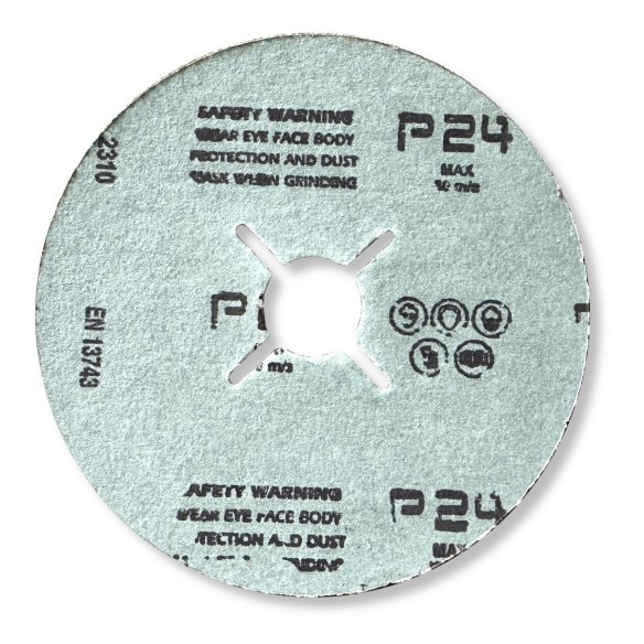 Диск шліфувальний фібровий Inter Abrasive AF581 125мм Р24 | Грубе шліфування металу | dnipro-abraziv.com